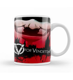 V For Vendetta Freedom Mask Kupa Bardak Porselen