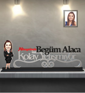Kişiye Özel İş Kadını Karikatürlü Kolay Yetişmiyor Ahşap Biblo Bayan-24