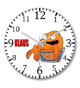 American Dad Klaus The Fish Duvar Saati Bombeli Gercek Cam