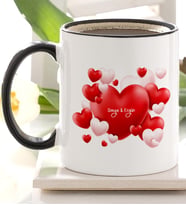 BK Gift Kişiye Özel Siyah Kupa Bardak Sevgililer Günü Temalı 43