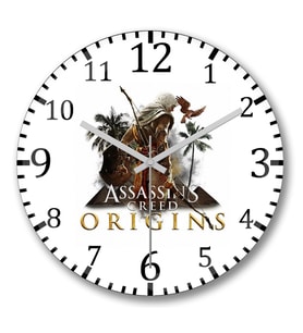 Assassins Creed Origins Duvar Saati Bombeli Gercek Cam