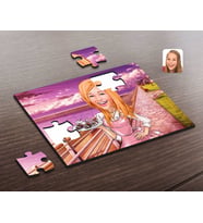 BK Gift Kişiye Özel Kadın Aşçı Karikatürlü Ahşap Puzzle-4