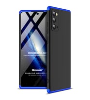 Microsonic Samsung Galaxy Note 20 Kılıf Double Dip 360 Protective Siyah Mavi