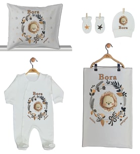 Pia Baby Gl 1909-02 İsme Özel Beşli Tulum Set
