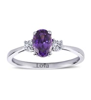 Lova Pırlantalı Oval Ametist Yüzük - 1020225