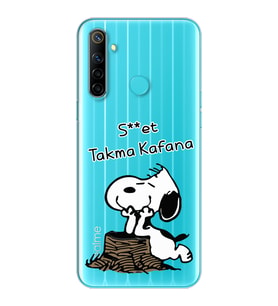 Snoopy Tasarımlı Süper Şeffaf Silikon Telefon Kılıfı Oppo Realmi 6i