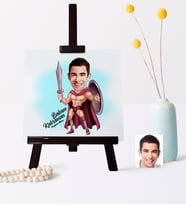 BK Gift Kişiye Özel Kahraman Babam Karikatür 19 X 28 Cm Ahşap Şovale  1