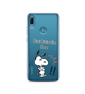 Snoopy Tasarımlı Süper Şeffaf Silikon Telefon Kılıfı Huawei Y6 (Prime) 2019
