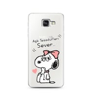 Snoopy Tasarımlı Süper Şeffaf Silikon Telefon Kılıfı Samsung A5 (2016)