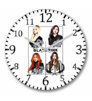Black Pink   BlackPink    Duvar Saati Bombeli Gercek Cam