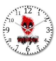 Deadpool Duvar Saati Bombeli Gercek Cam