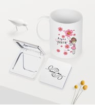 BK Gift Kişiye Özel Bugün Günlerden Annem Beyaz Kupa Ayna Seti - 2 (Model 1)
