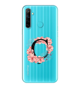 Pembe Çiçekli Harf Tasarım Süper Şeffaf Silikon Telefon Kılıfı Oppo Realmi 6i Ç-