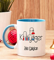 Kimyagere Hediye İçi Ve Kulpu Renkli Kupa Bardak