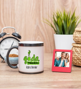 Gıda Teknikeri Sihirli  Kupa Bardak ve Kırmızı Mini Çerçeve