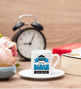 Canım Babam Temalı Türk Kahvesi Fincanı