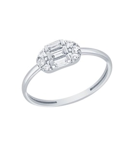 Diamond Line-Gülaylar Altın 14 Ayar Baget Taşlı Yüzük