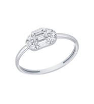 Diamond Line-Gülaylar Altın 14 Ayar Baget Taşlı Yüzük