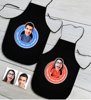 BK Gift Kişiye Özel İkili Bay ve Bayan Kolay Yetişmiyor Karikatürlü Siyah Mutfak Önlüğü Seti