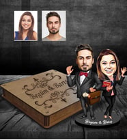 Kişiye Özel Avukat Arkadaş Karikatürlü Ahşap Biblo Kutulu Model-1