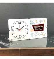 Biyoloji Öğretmenine Hediye Ahşap Masa Saati 002