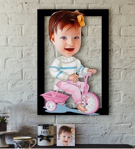 BK Gift Kişiye Özel Bebek Karikatürlü 3D Ahşap Tablo-4