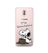 Snoopy Tasarımlı Süper Şeffaf Silikon Telefon Kılıfı Samsung C8 