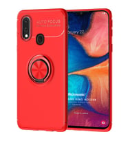 Microsonic Samsung Galaxy M10s Kılıf Kickstand Ring Holder Kırmızı