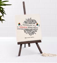 BK Gift Kişiye Özel Teknoloji Ve Tasarım Öğretmeni Şovaleli Doğal Taş (Beyaz)