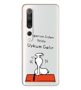 Snoopy Tasarımlı Süper Şeffaf Silikon Telefon Kılıfı Xiomai Mi10- Mi 10 Pro