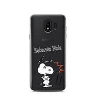 Snoopy Tasarımlı Süper Şeffaf Silikon Telefon Kılıfı Samsung J4 (2018)