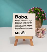 Babalar Günü Hediyesi Baba Dekoratif Taş Baskı