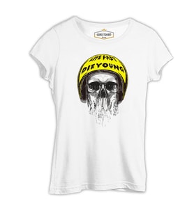 Kurukafa - Helmet Beyaz Kadın Tshirt