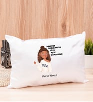 Rahatım Bozulmasın Diye Aşık Olmuyorum Dikdörtgen Saten Yastık (Beyaz)