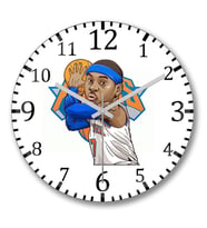 Carmelo Anthony New York Knicks Duvar Saati Bombeli Gercek Cam