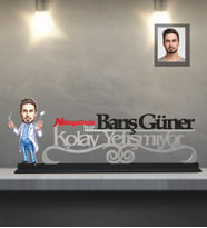 Kişiye Özel Diş Doktoru Karikatürlü Kolay Yetişmiyor Ahşap Biblo Bay-1