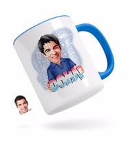 BK Gift Kişiye Özel Erkek İsimli Karikatürlü Mavi Kupa Bardak