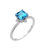 Sirius Pırlanta ve Prenses Kesim Mavi Topaz Freyja Yüzük 0723R0184