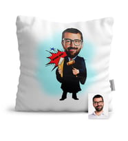 BK Gift Kişiye Özel Hakim Karikatür  Yastık  1