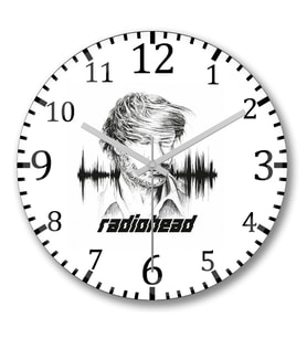 Radiohead Duvar Saati Bombeli Gercek Cam