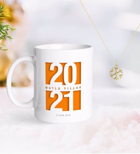 BK Gift Kişiye Özel 2024 Mutlu Yıllar Kupa ve Kar Tanesi Kolye-7 (Model 1)