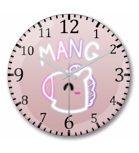Bt21 Glowing Mang Bts Duvar Saati Bombeli Gercek Cam