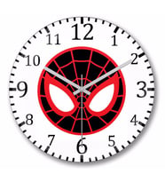 Spider Man Spider  Face Duvar Saati Bombeli Gercek Cam
