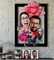 BK Gift Kişiye Özel Evlilik Teklifi Karikatürlü 3D Ahşap Tablo-2