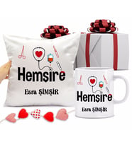 Hemşire Bardağı ve Yastığı Hediye Seti (Model 1)