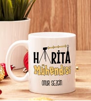 Harita Mühendisine Hediye Kupa Bardak