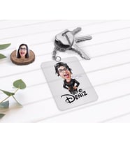 BK Gift Kişiye Özel Kadın Pilot Karikatürlü Şeffaf Pleksi Anahtarlık (Beyaz)