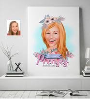 BK Gift Kişiye Özel Pamuk Prenses Karikatürlü Kanvas Tablo (50x70cm.) 2