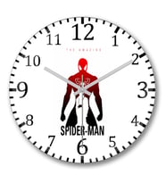 Spider Man Duvar Saati Bombeli Gercek Cam
