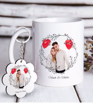 BK Gift Kişiye Özel İsimli Fotoğraflı Beyaz Kupa ve Anahtarlık Hediye Seti-26 (Model 1)
